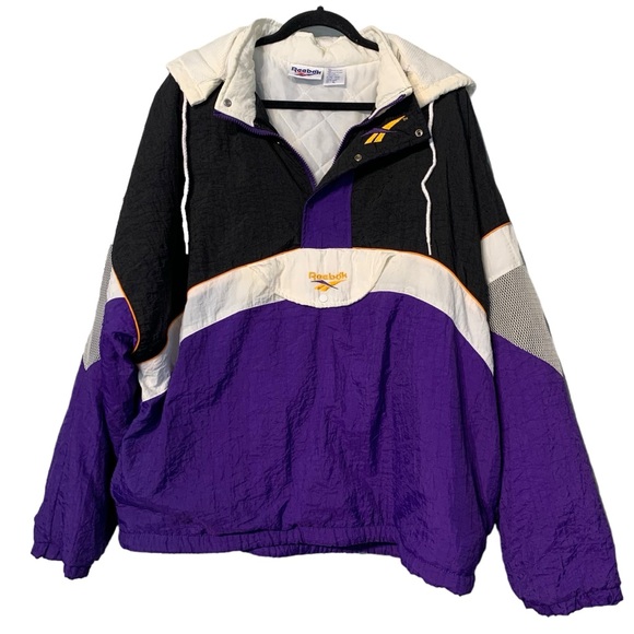 Vintage Other - VINTAGE | 80’s Reebok Pullover Puffy Windbreaker w/ Removable‎ Hood - Sz XL